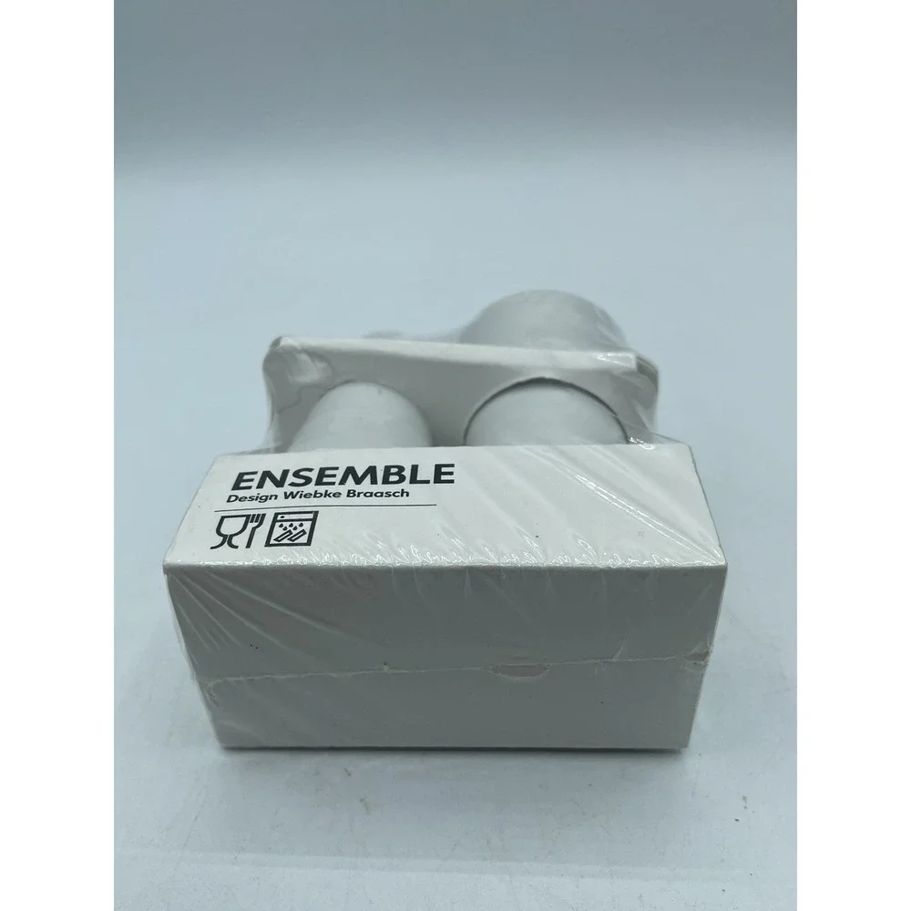 NEW IKEA Ensemble Design Wiebke Braasch Ceramic Salt & Pepper Shaker Set White
